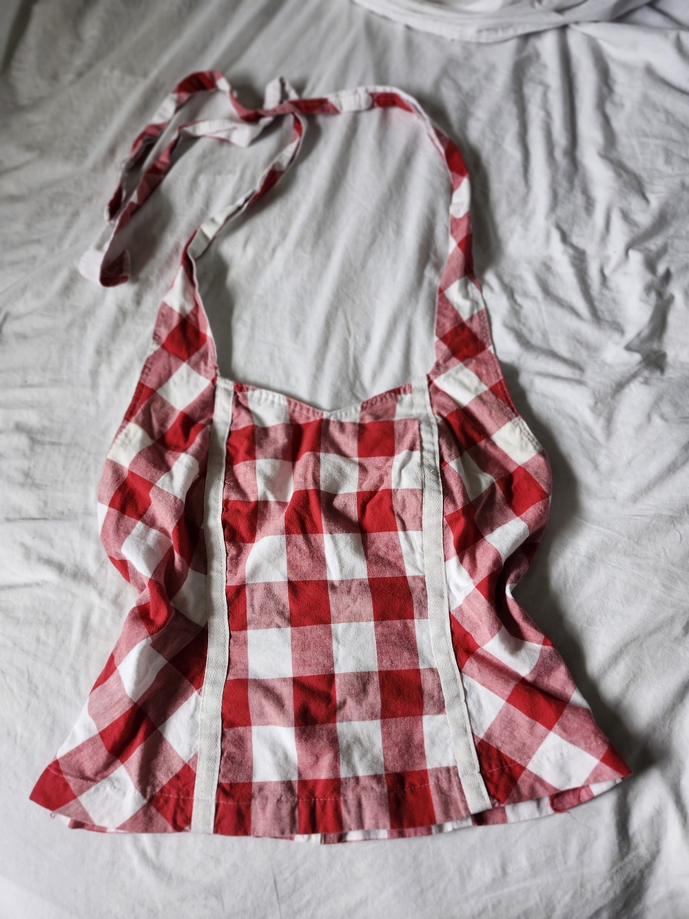 Retro Red & White Gingham Halter Blouse